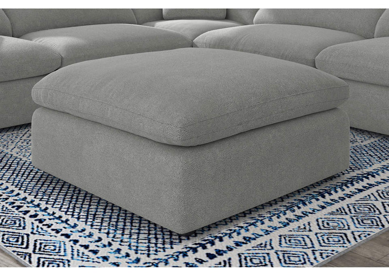 551756 Raleigh Boucle Upholstered Ottoman Grey