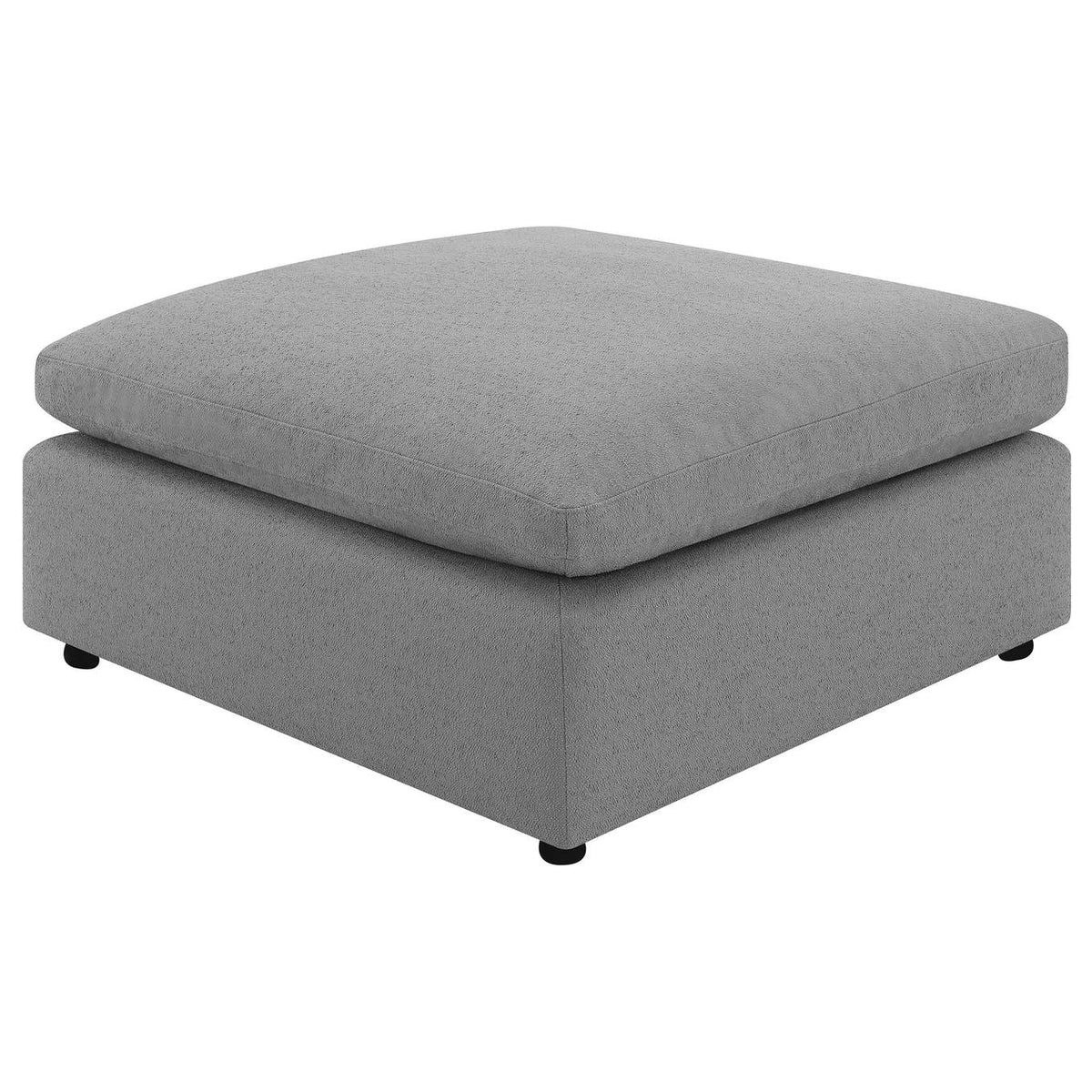 551756 Raleigh Boucle Upholstered Ottoman Grey
