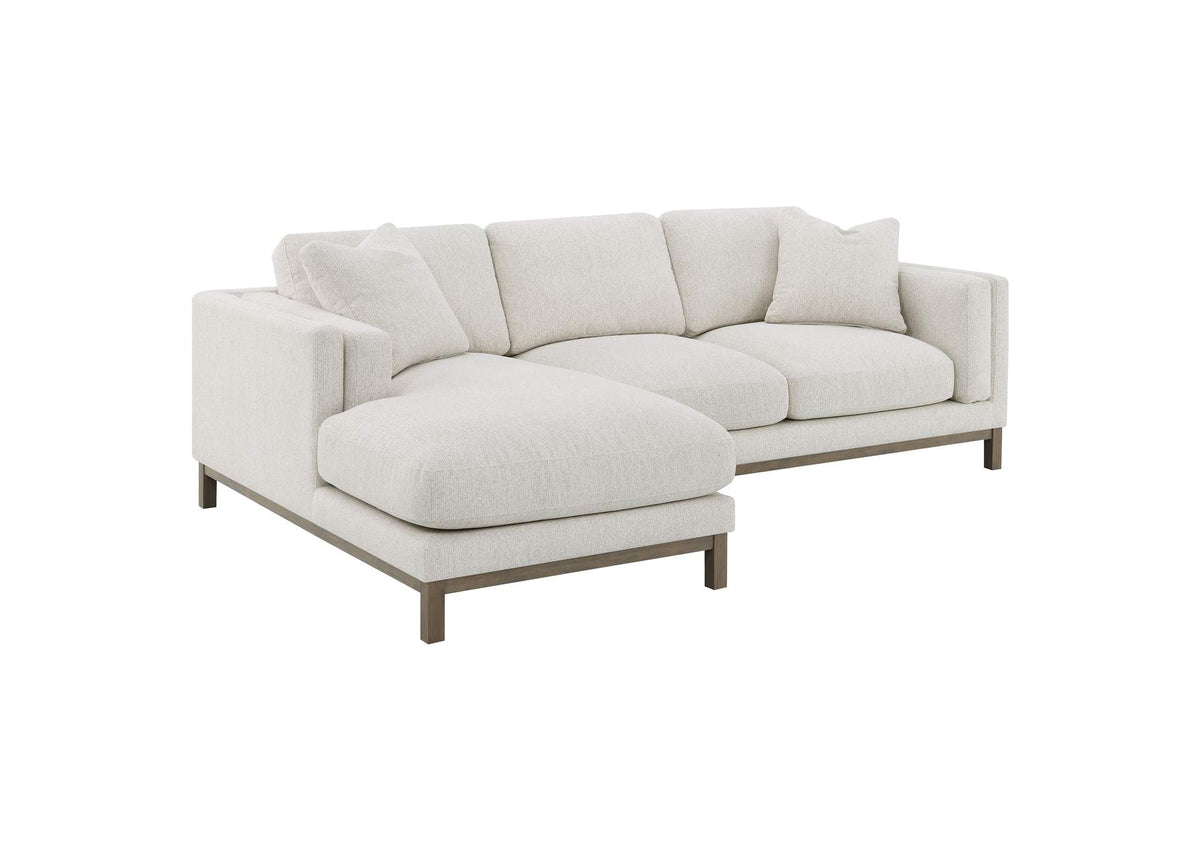 551777 Geneva Boucle Upholstered Sectional Chaise Sofa Sand