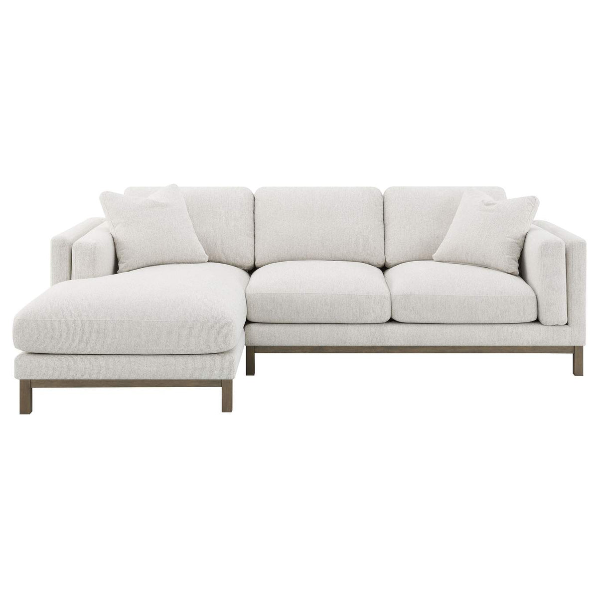 551777 Geneva Boucle Upholstered Sectional Chaise Sofa Sand