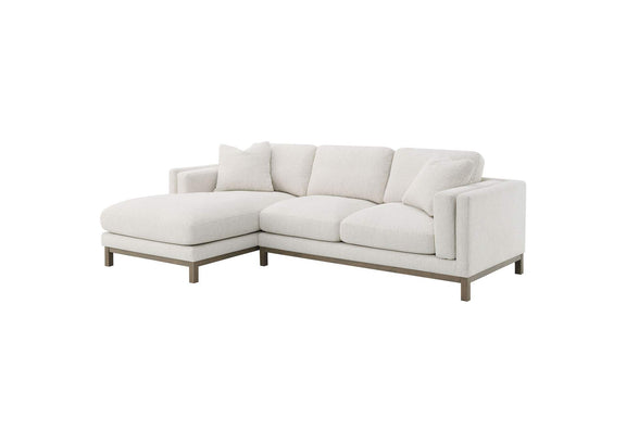 551777 Geneva Boucle Upholstered Sectional Chaise Sofa Sand