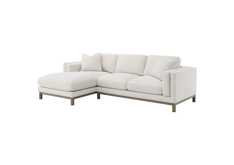 551777 Geneva Boucle Upholstered Sectional Chaise Sofa Sand