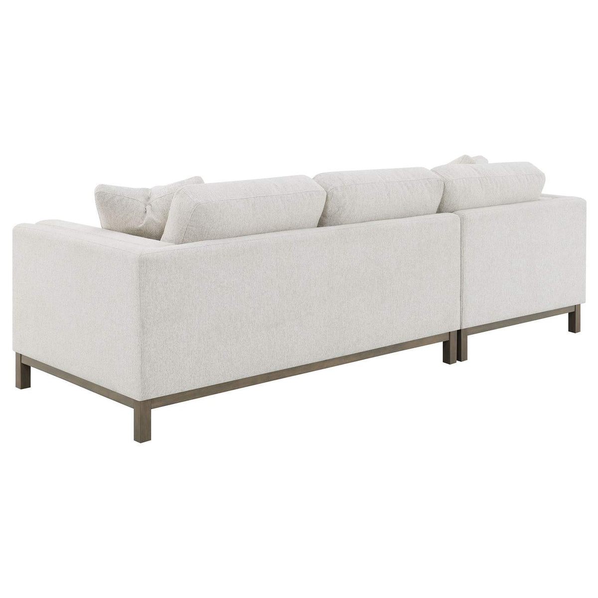 551777 Geneva Boucle Upholstered Sectional Chaise Sofa Sand