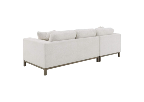 551777 Geneva Boucle Upholstered Sectional Chaise Sofa Sand