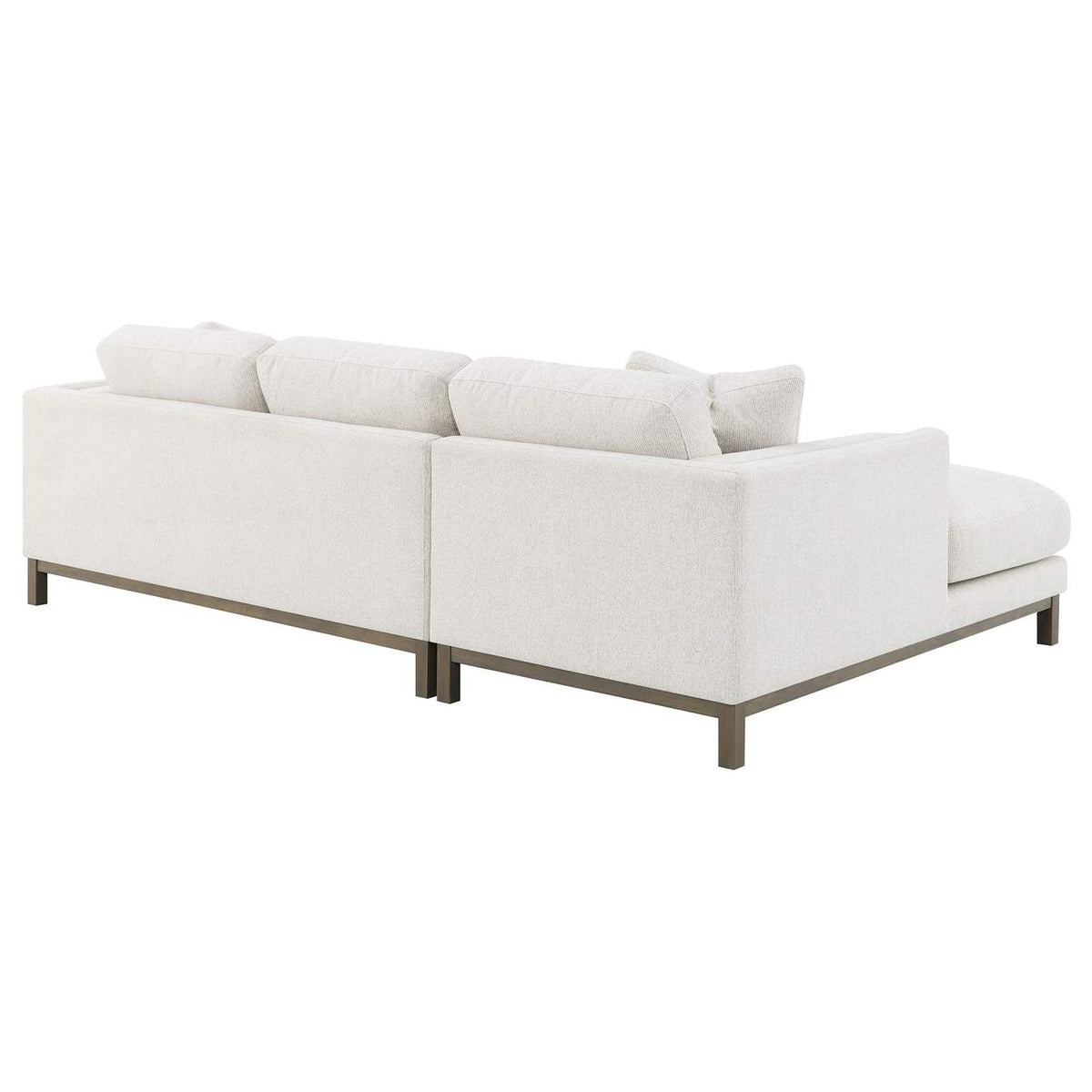 551777 Geneva Boucle Upholstered Sectional Chaise Sofa Sand