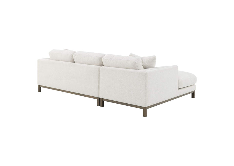 551777 Geneva Boucle Upholstered Sectional Chaise Sofa Sand