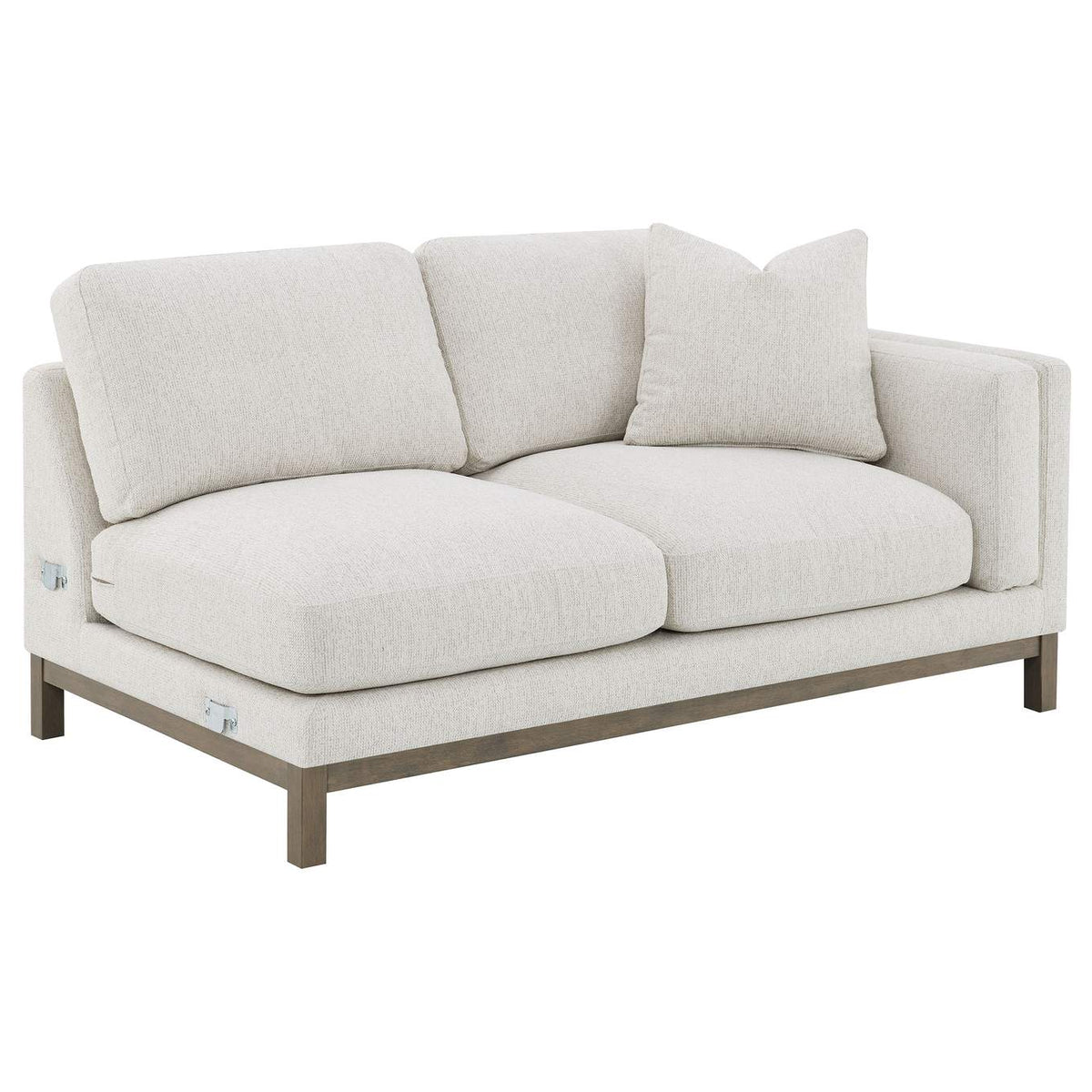 551777 Geneva Boucle Upholstered Sectional Chaise Sofa Sand