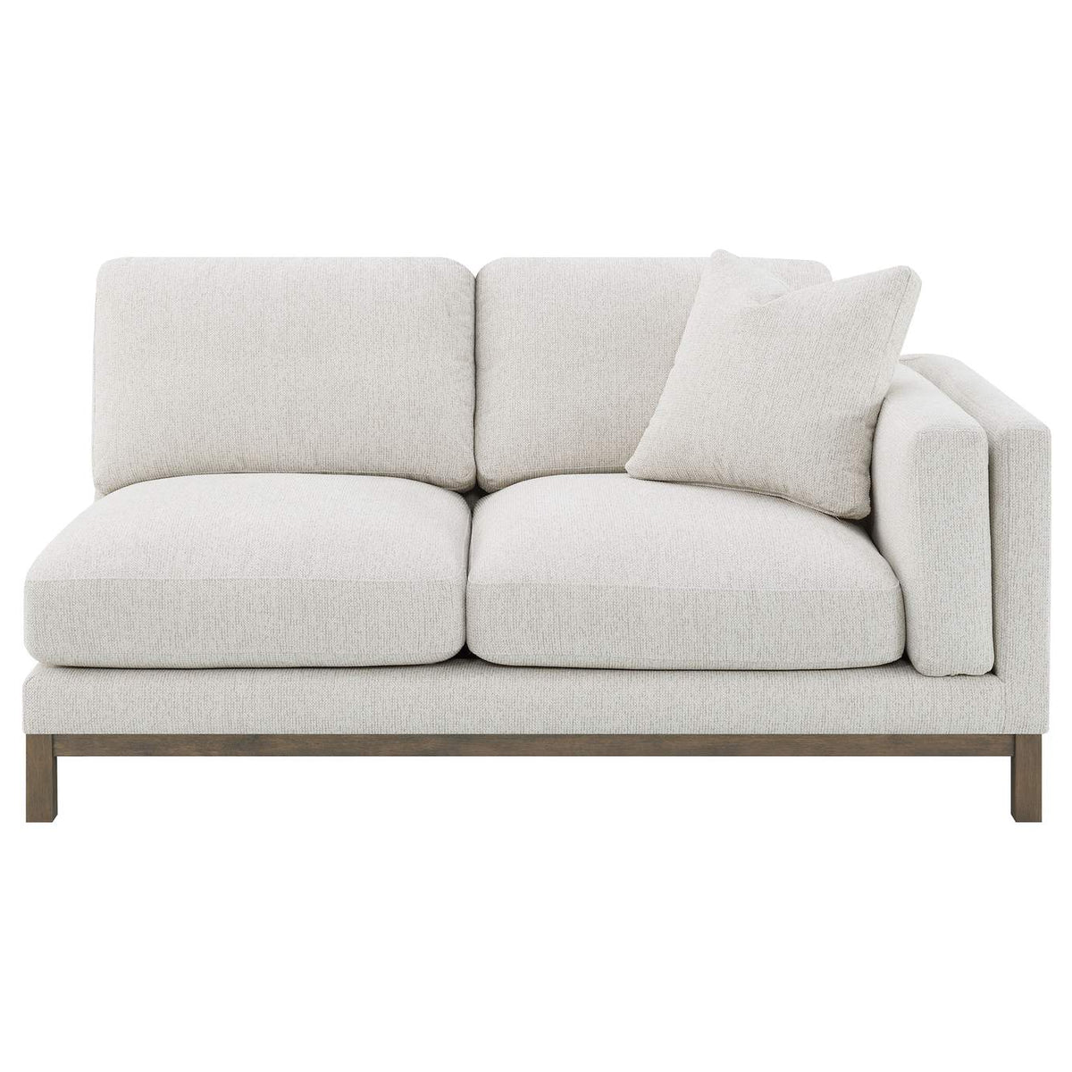 551777 Geneva Boucle Upholstered Sectional Chaise Sofa Sand