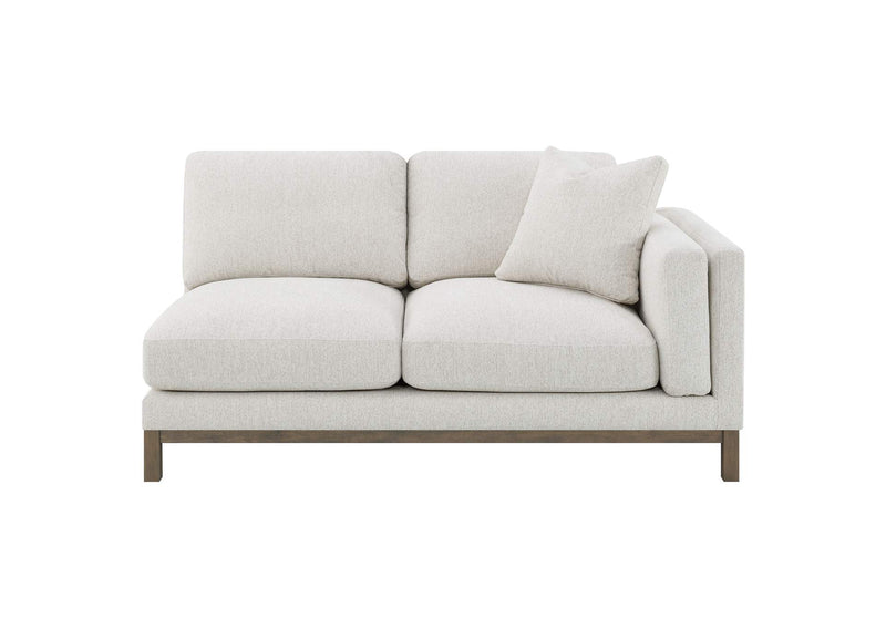 551777 Geneva Boucle Upholstered Sectional Chaise Sofa Sand