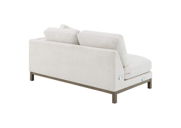 551777 Geneva Boucle Upholstered Sectional Chaise Sofa Sand