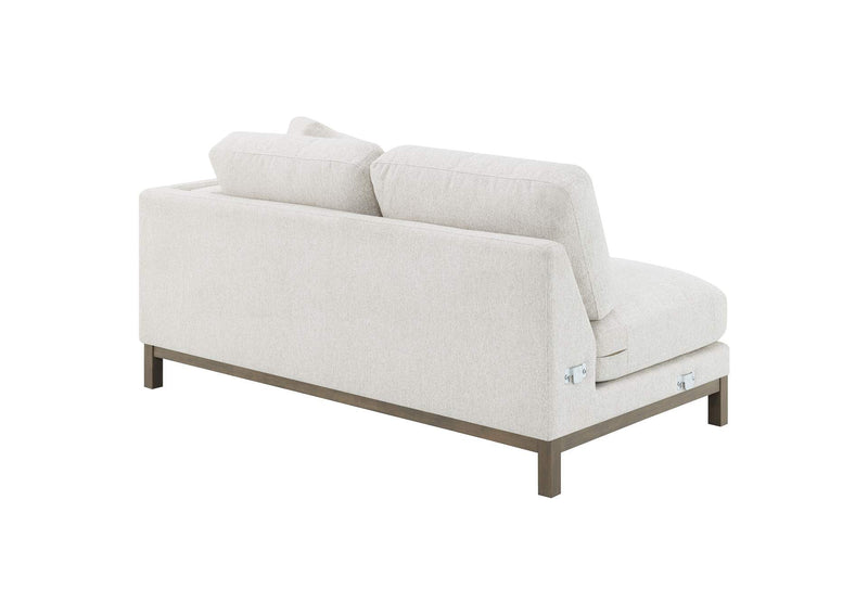 551777 Geneva Boucle Upholstered Sectional Chaise Sofa Sand