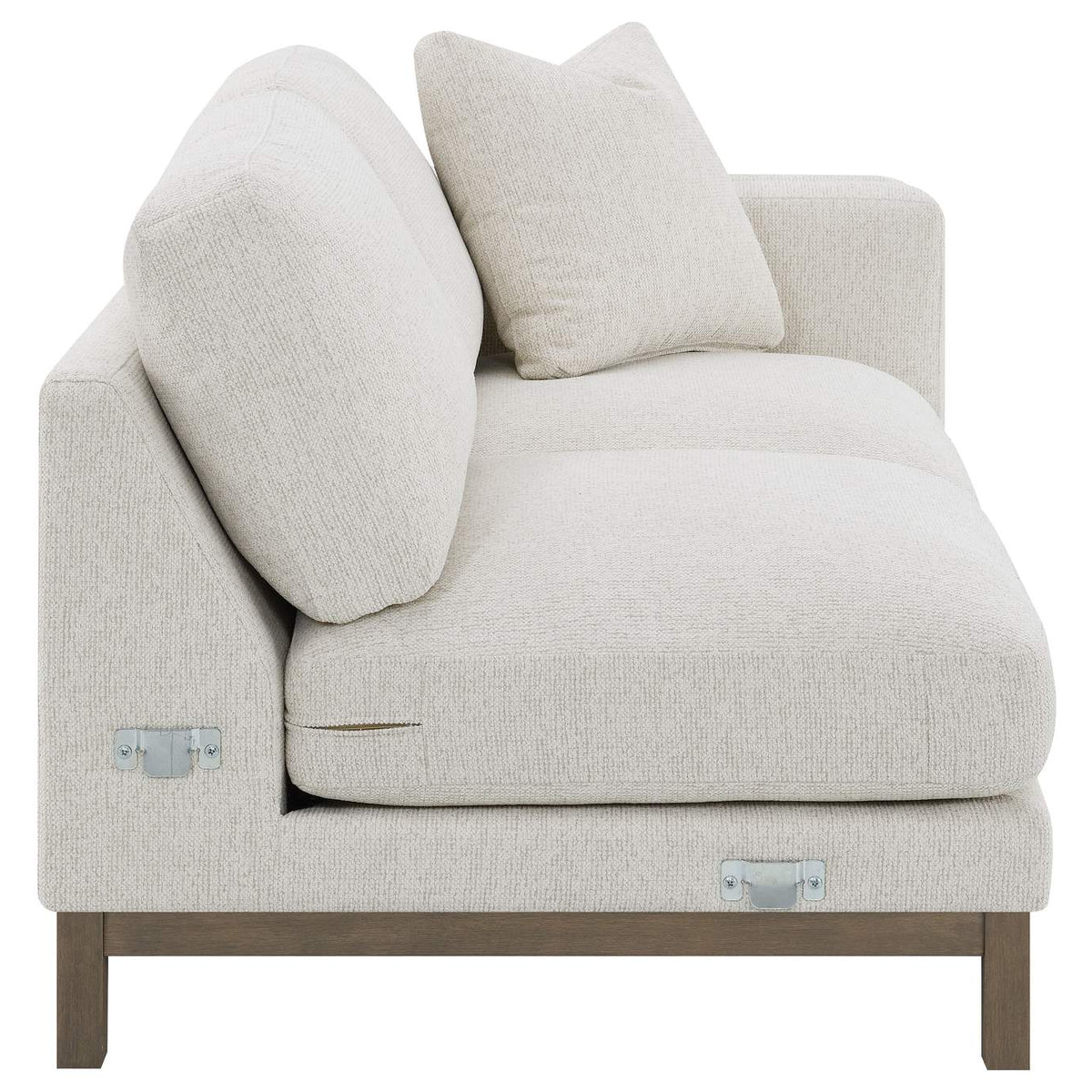 551777 Geneva Boucle Upholstered Sectional Chaise Sofa Sand