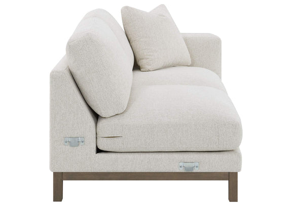551777 Geneva Boucle Upholstered Sectional Chaise Sofa Sand