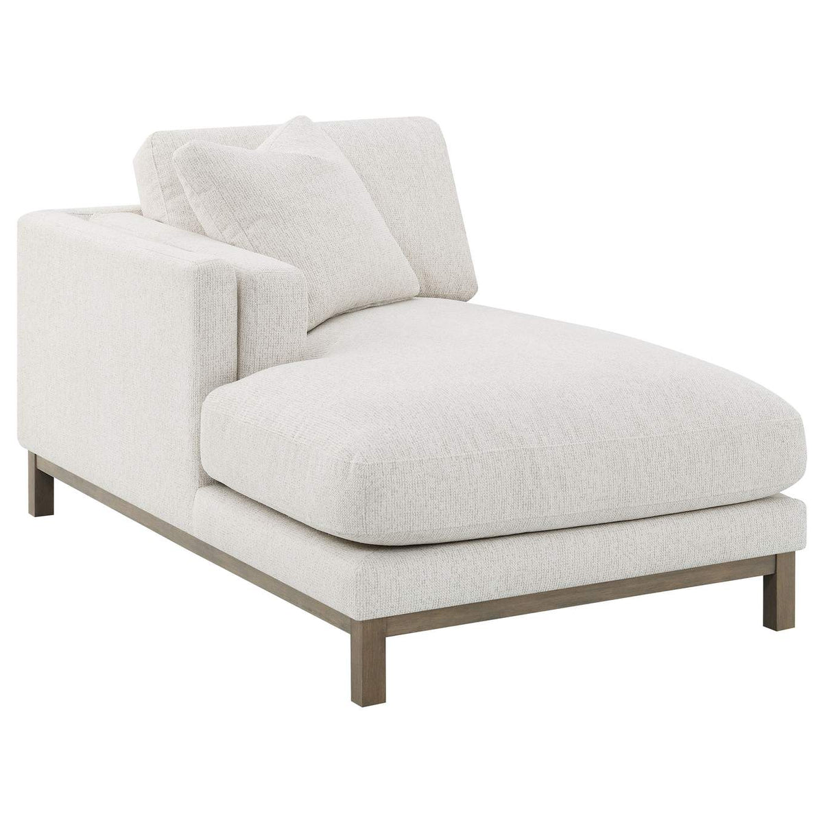 551777 Geneva Boucle Upholstered Sectional Chaise Sofa Sand