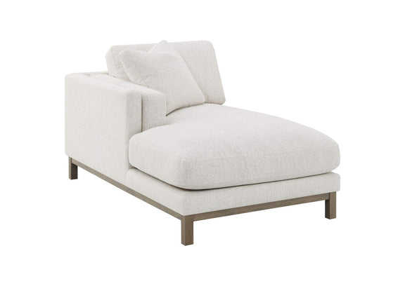 551777 Geneva Boucle Upholstered Sectional Chaise Sofa Sand