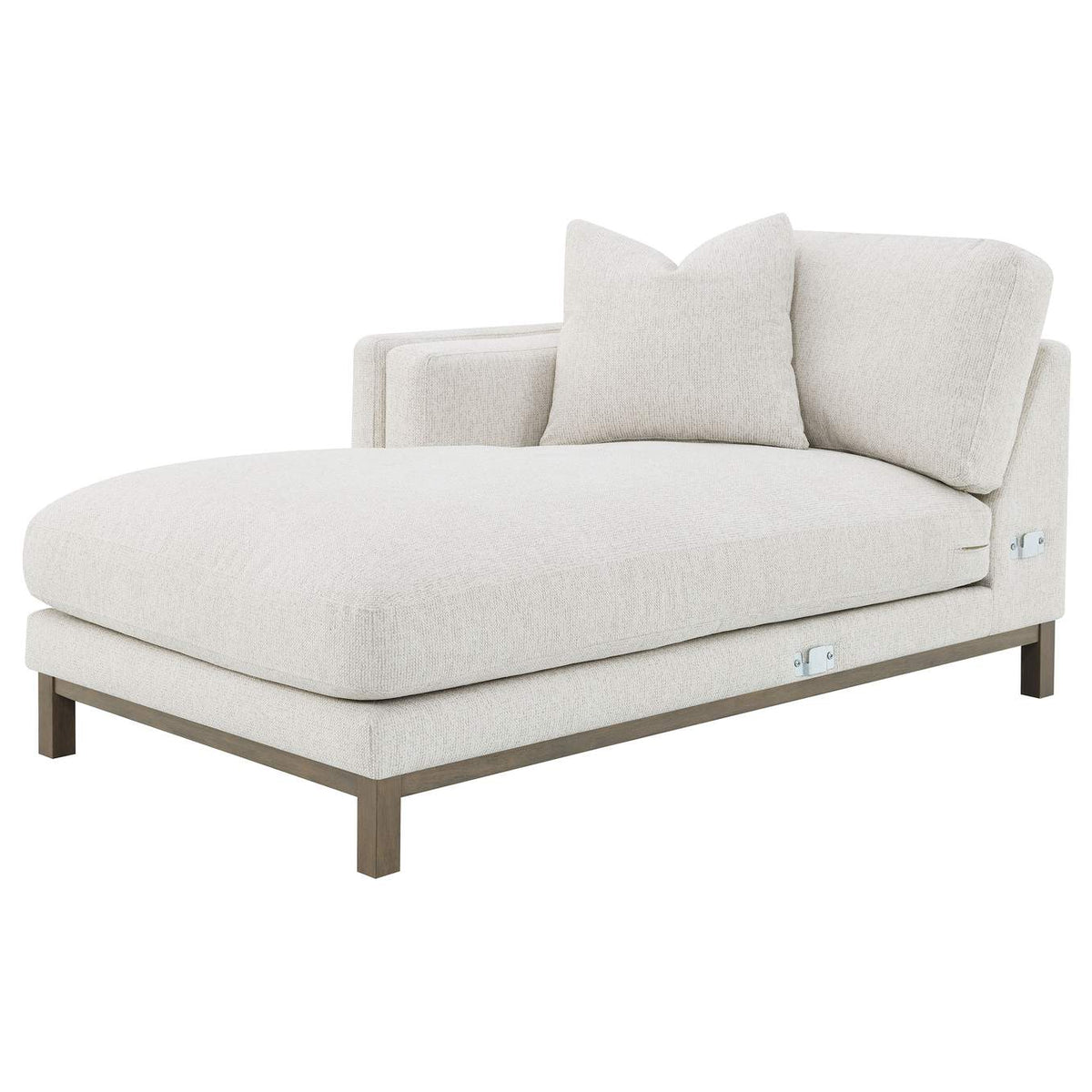 551777 Geneva Boucle Upholstered Sectional Chaise Sofa Sand