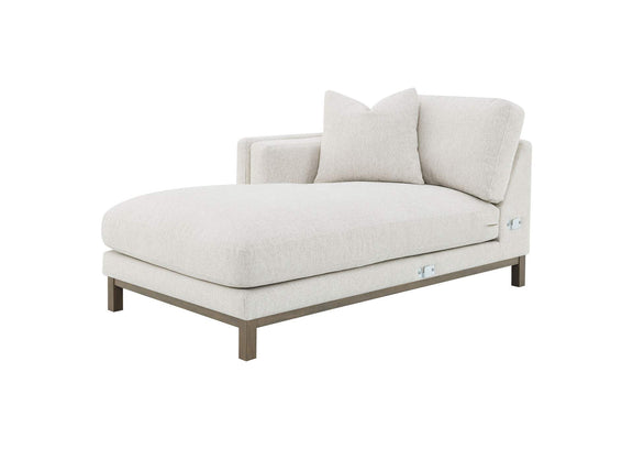 551777 Geneva Boucle Upholstered Sectional Chaise Sofa Sand