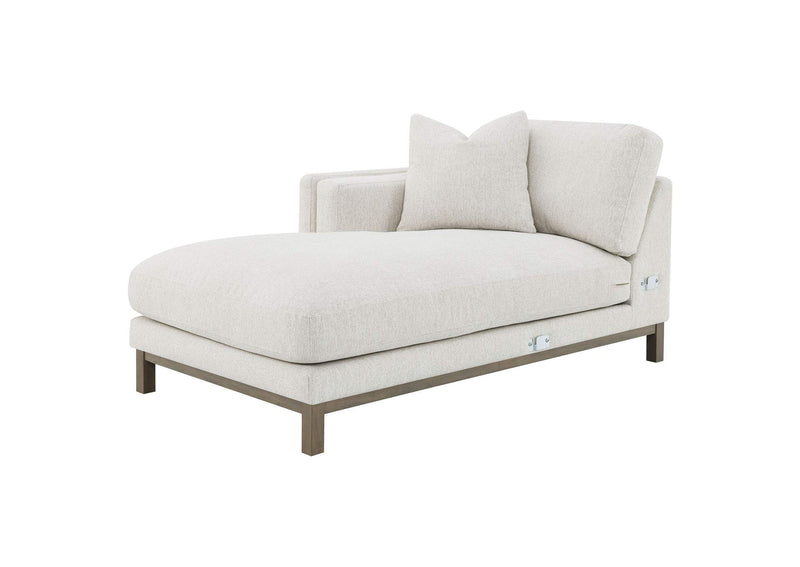 551777 Geneva Boucle Upholstered Sectional Chaise Sofa Sand