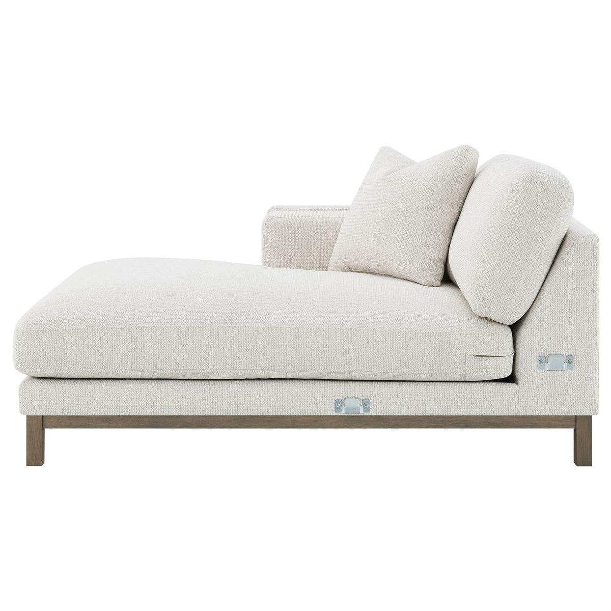 551777 Geneva Boucle Upholstered Sectional Chaise Sofa Sand