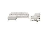 551777 Geneva Boucle Upholstered Sectional Chaise Sofa Sand