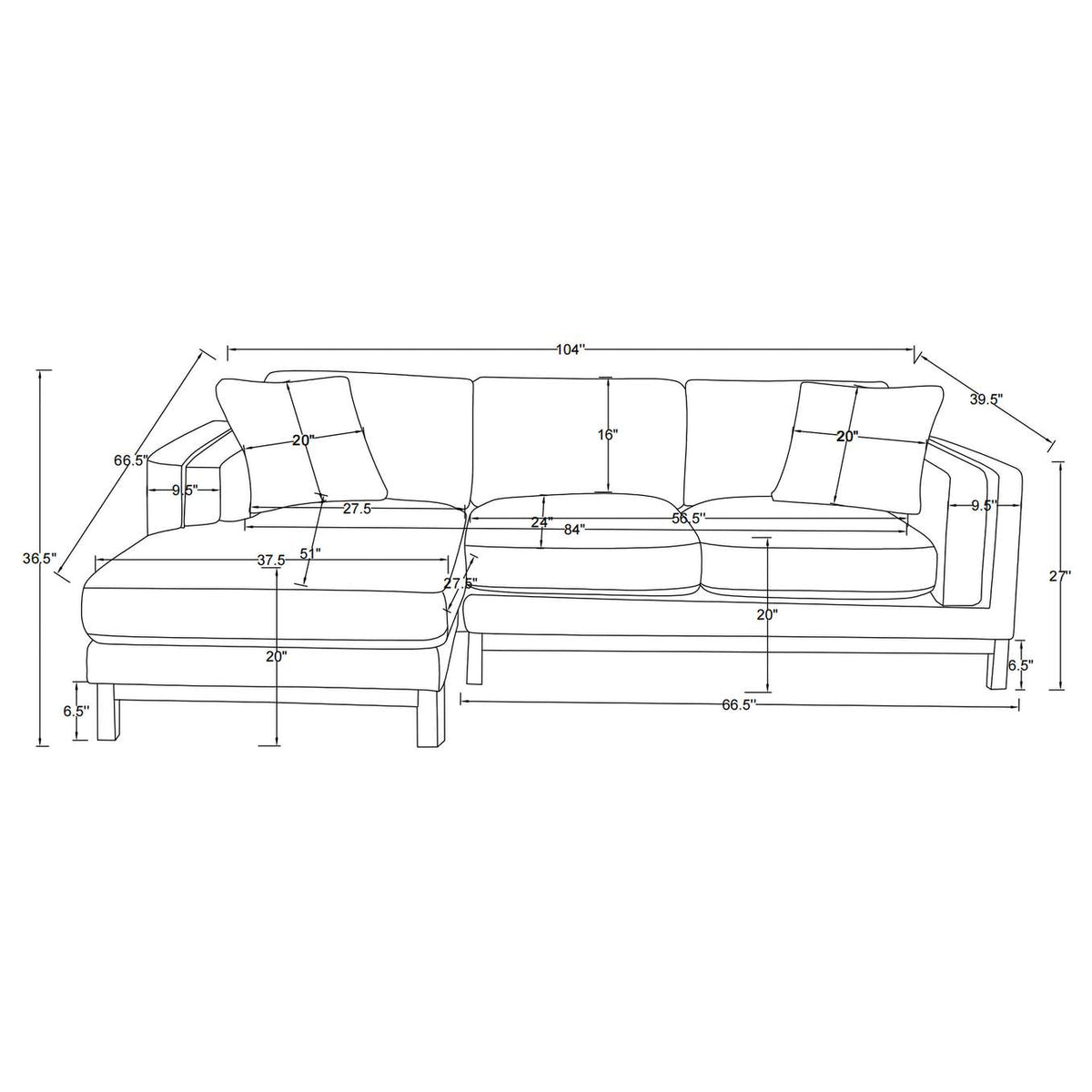551777 Geneva Boucle Upholstered Sectional Chaise Sofa Sand