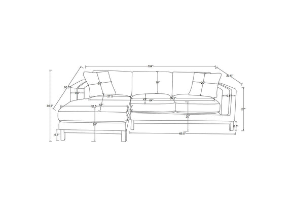 551777 Geneva Boucle Upholstered Sectional Chaise Sofa Sand