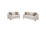 552061-S2 Christine 2-piece Upholstered Sloped Arm Sofa Set Beige