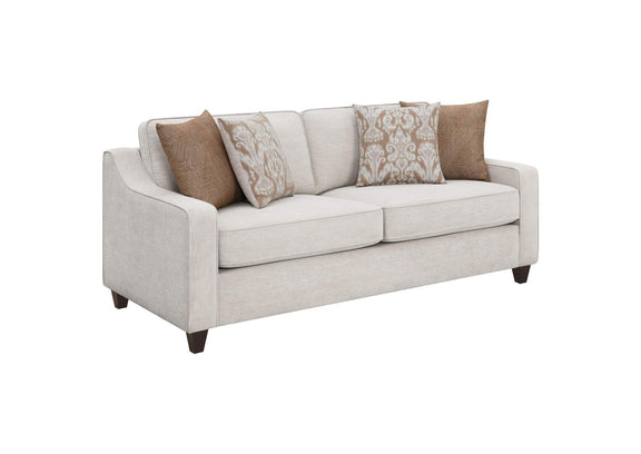 552061 Christine Upholstered Sloped Arm Sofa Beige