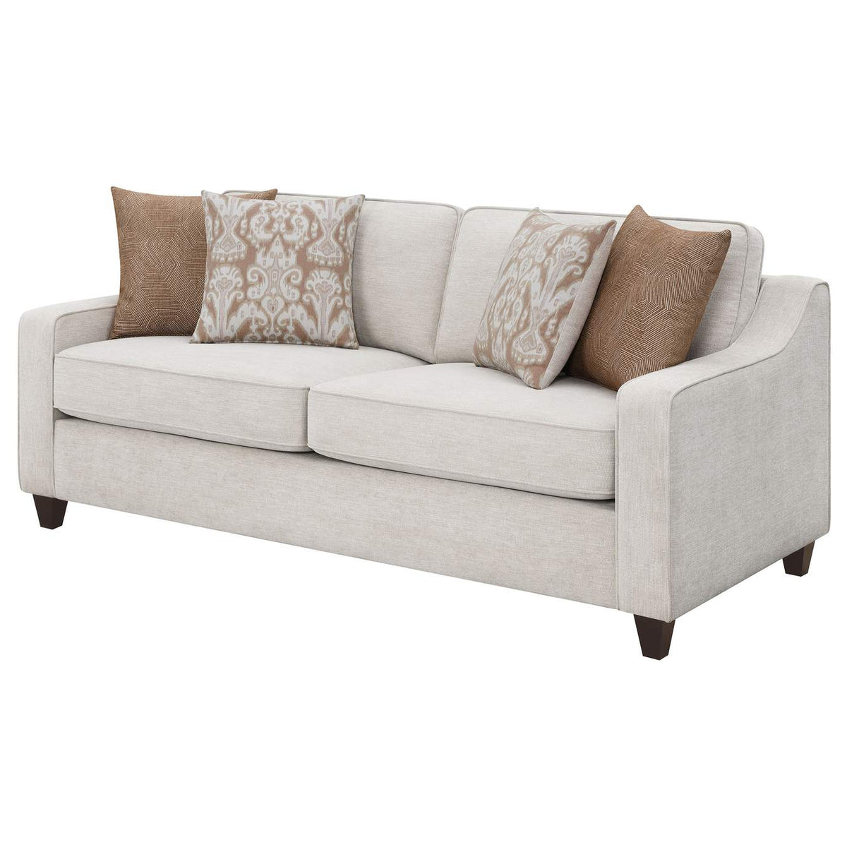 552061 Christine Upholstered Sloped Arm Sofa Beige