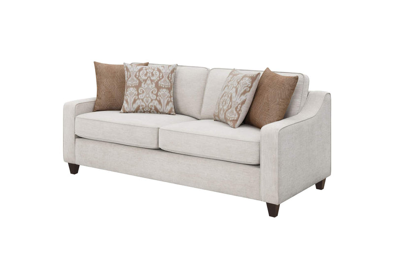 552061 Christine Upholstered Sloped Arm Sofa Beige