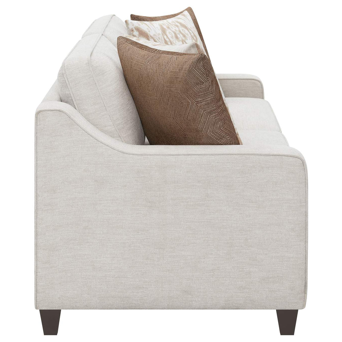 552061 Christine Upholstered Sloped Arm Sofa Beige