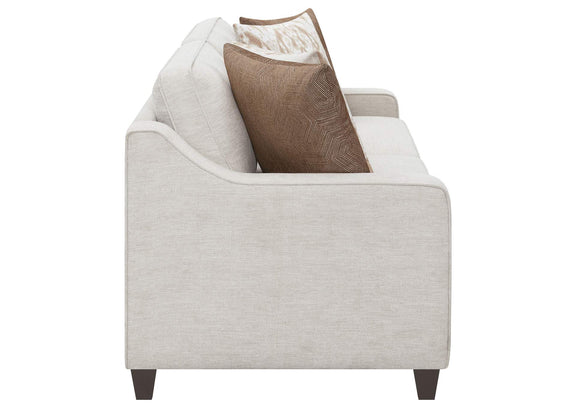 552061 Christine Upholstered Sloped Arm Sofa Beige