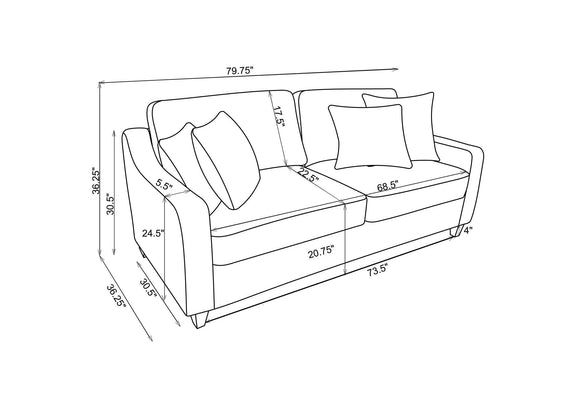 552061 Christine Upholstered Sloped Arm Sofa Beige