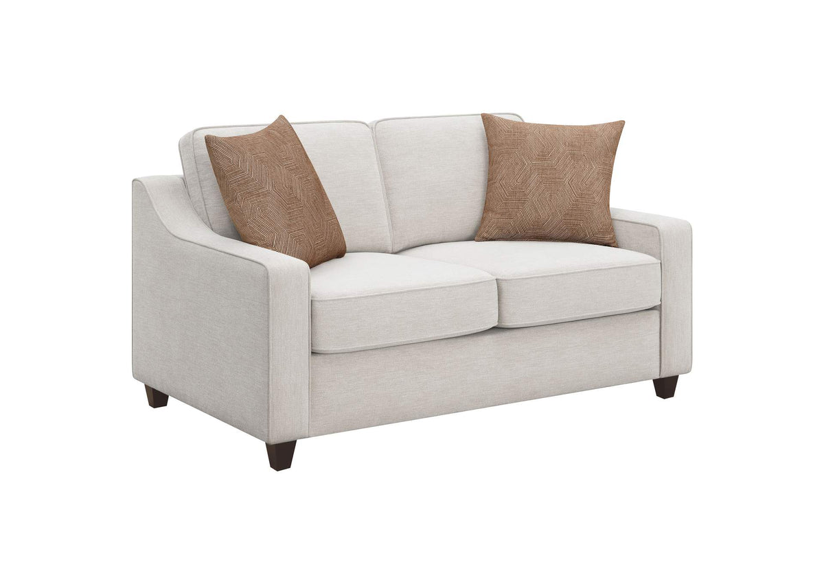 552062 Christine Upholstered Sloped Arm Loveseat Beige