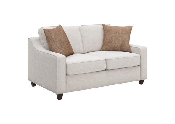 552062 Christine Upholstered Sloped Arm Loveseat Beige
