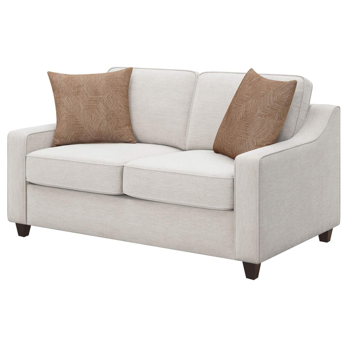 552062 Christine Upholstered Sloped Arm Loveseat Beige