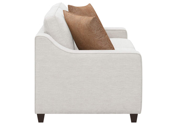 552062 Christine Upholstered Sloped Arm Loveseat Beige