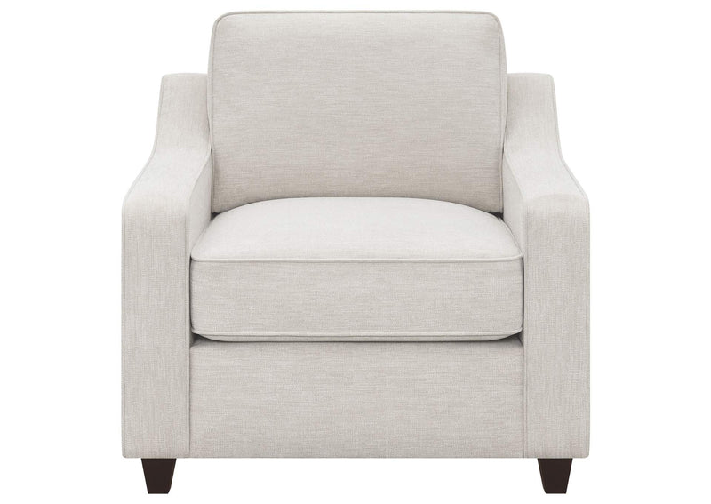 552063 Christine Upholstered Sloped Arm Accent Chair Beige