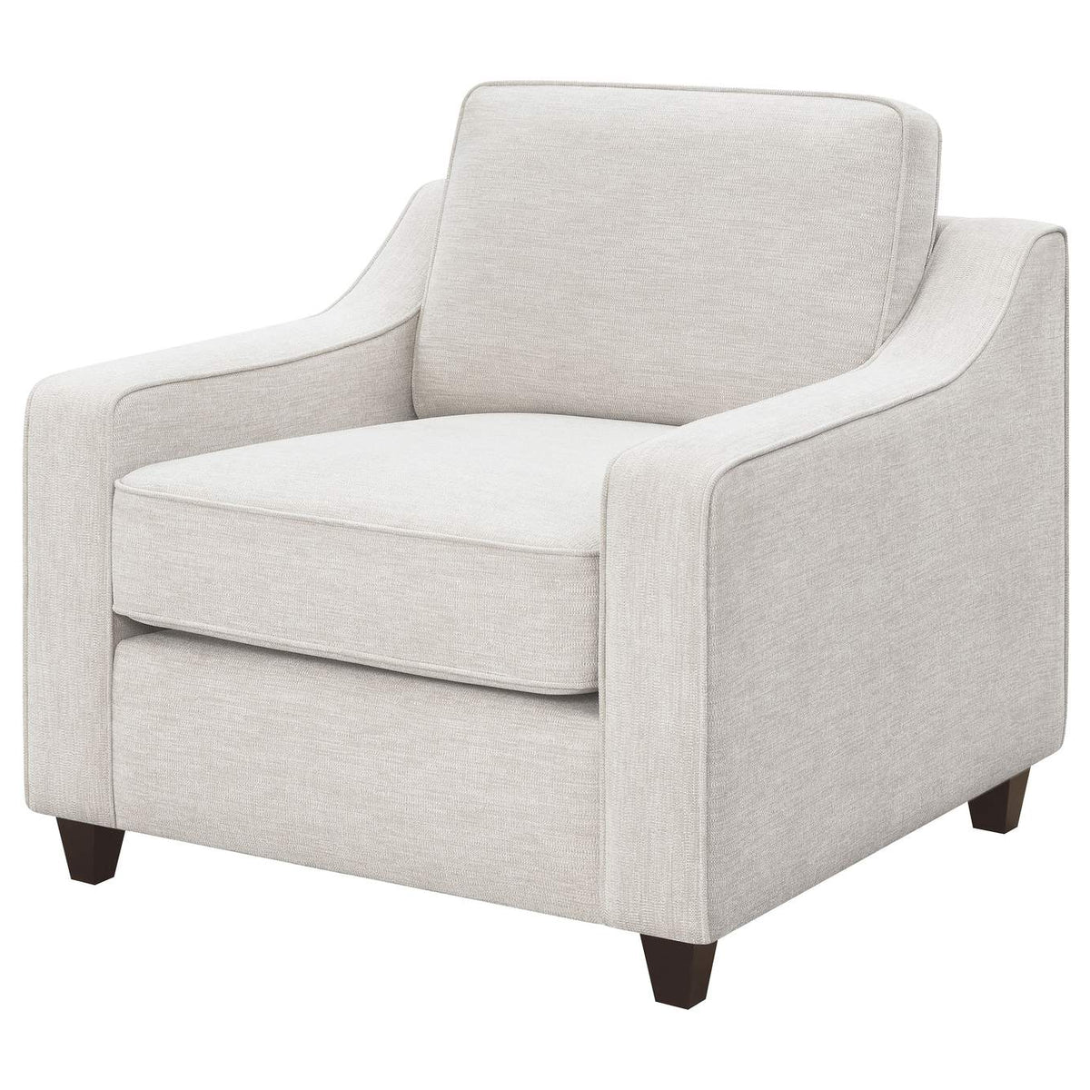 552063 Christine Upholstered Sloped Arm Accent Chair Beige