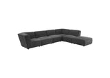 552081-SET Sunny 6-piece Upholstered Modular Sectional Sofa Charcoal