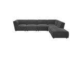 552081-SET Sunny 6-piece Upholstered Modular Sectional Sofa Charcoal
