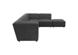 552081-SET Sunny 6-piece Upholstered Modular Sectional Sofa Charcoal