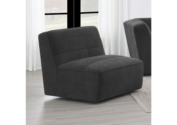 552081 Sunny Upholstered Armless Chair Dark Charcoal