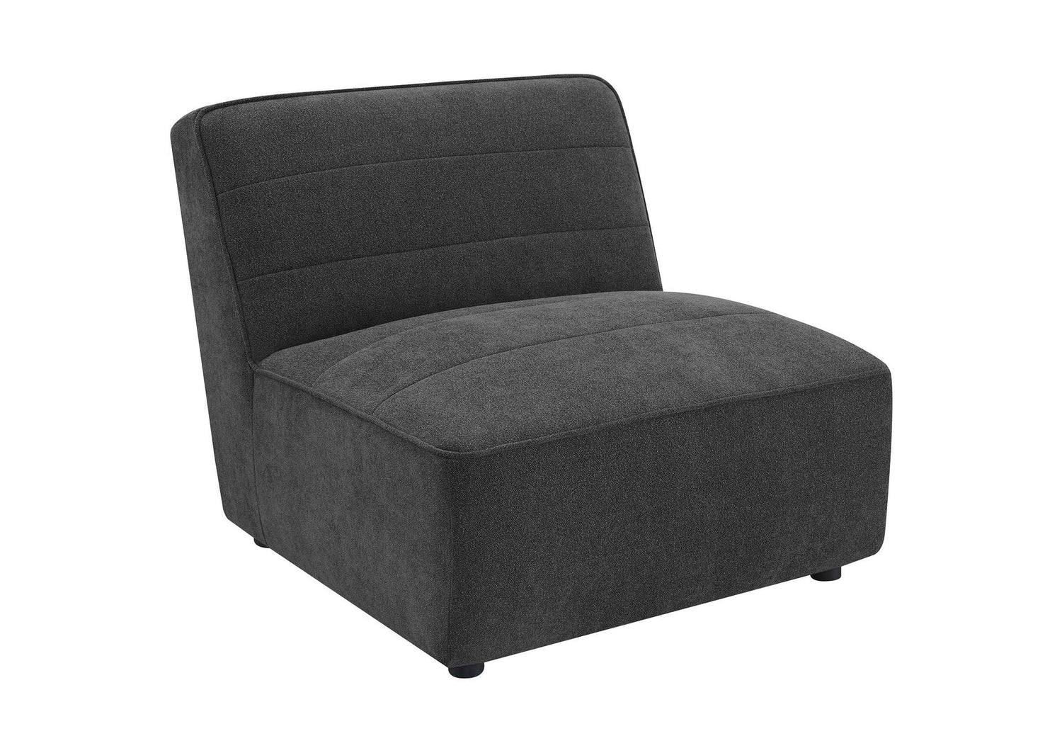 552081 Sunny Upholstered Armless Chair Dark Charcoal