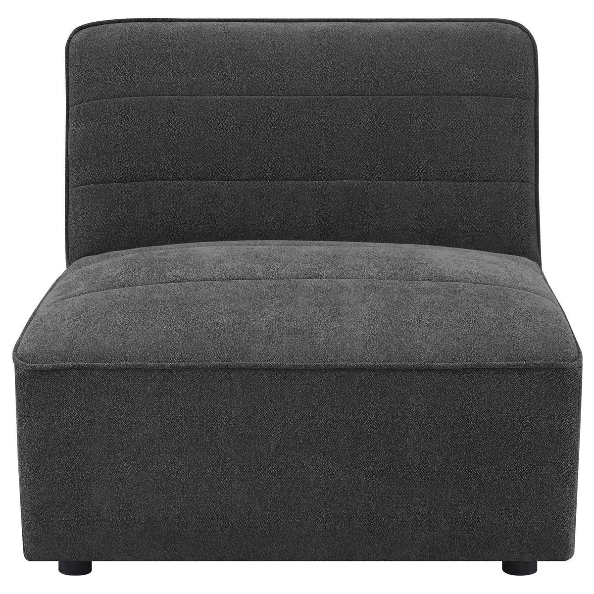 552081 Sunny Upholstered Armless Chair Dark Charcoal