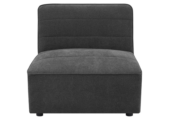552081 Sunny Upholstered Armless Chair Dark Charcoal