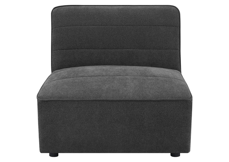 552081 Sunny Upholstered Armless Chair Dark Charcoal