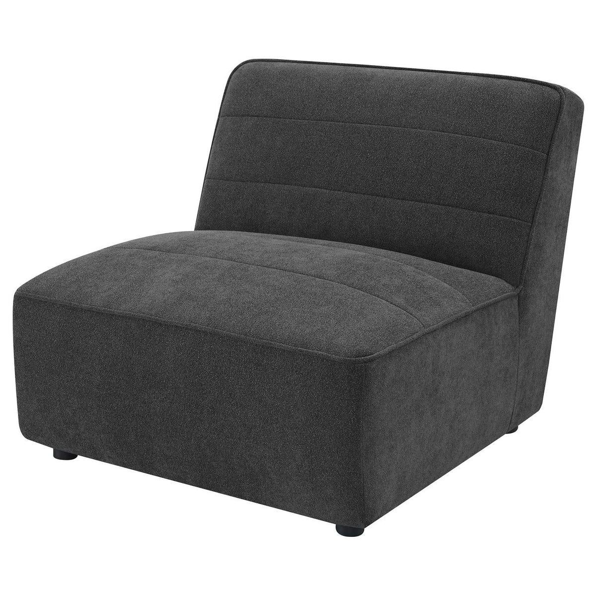 552081 Sunny Upholstered Armless Chair Dark Charcoal