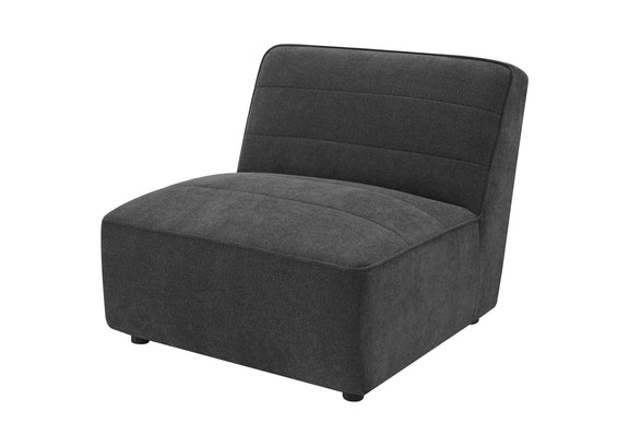 552081 Sunny Upholstered Armless Chair Dark Charcoal