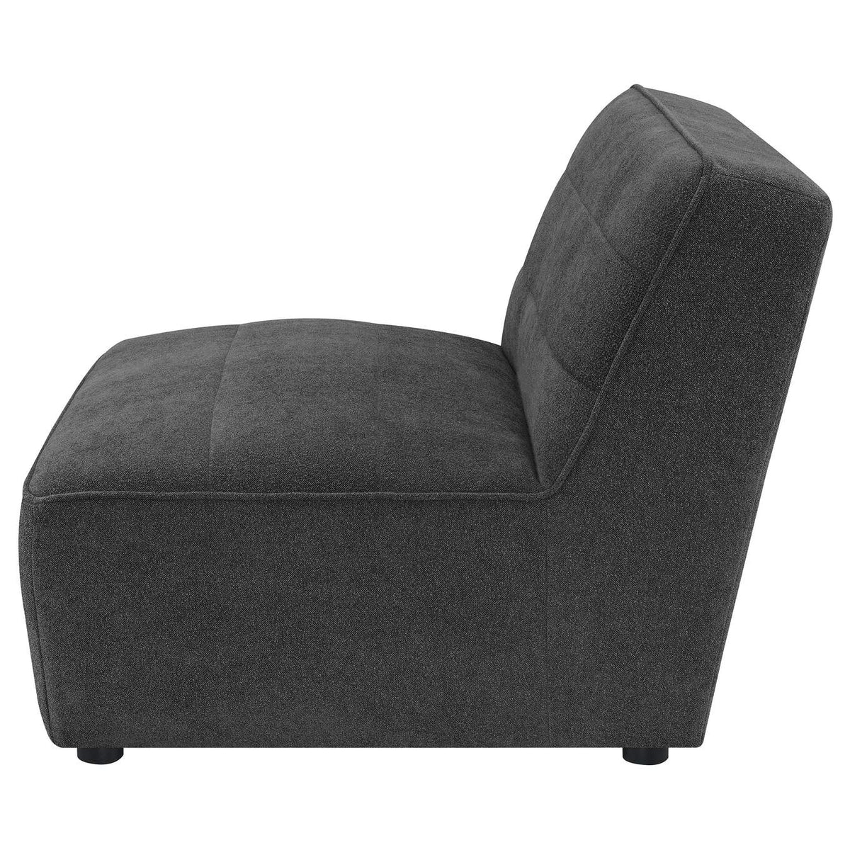 552081 Sunny Upholstered Armless Chair Dark Charcoal